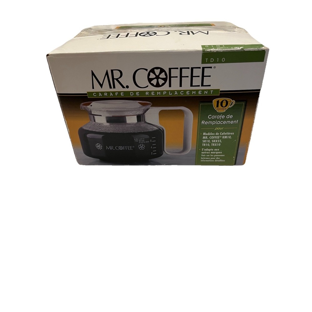 Mr Coffee Replacement Decanter 10-12 Cup NEW Open Box Fits Multiple Models White